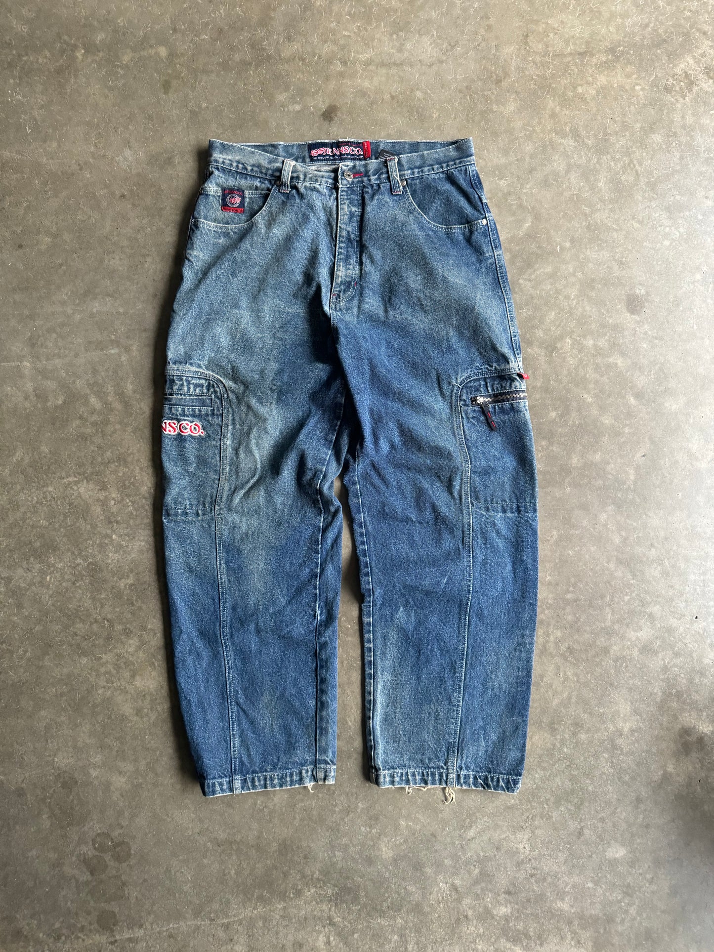 90s 48 Jean Co Embroidered Faded Baggy JNCO Style Jeans