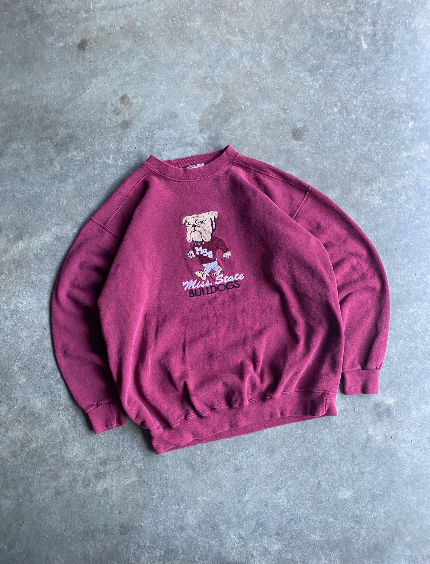 Vintage Mississippi State Embroidered Crewneck - XL