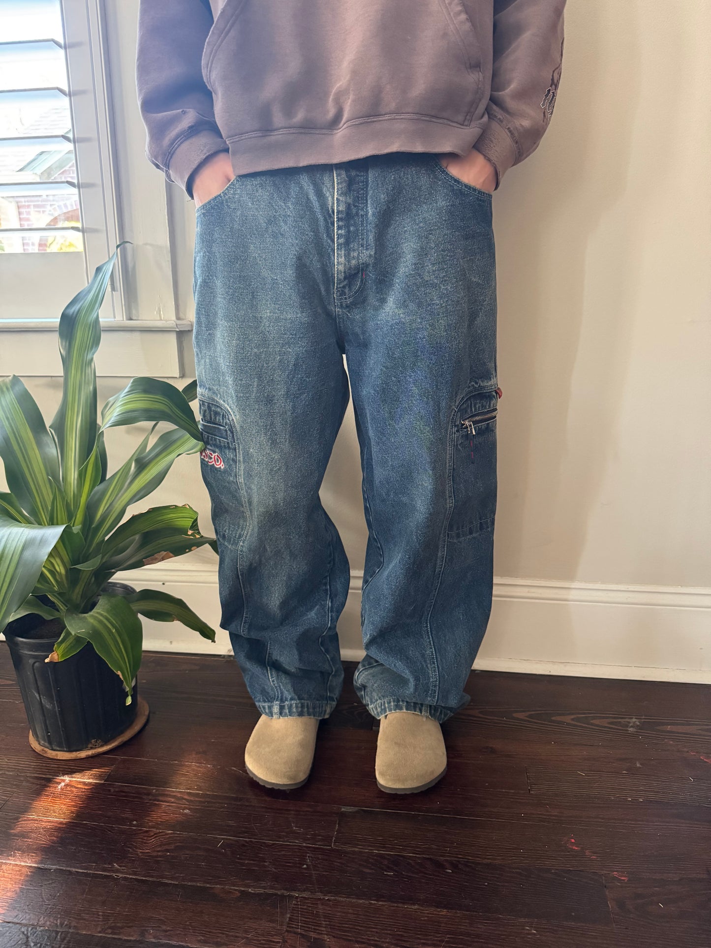 90s 48 Jean Co Embroidered Faded Baggy JNCO Style Jeans