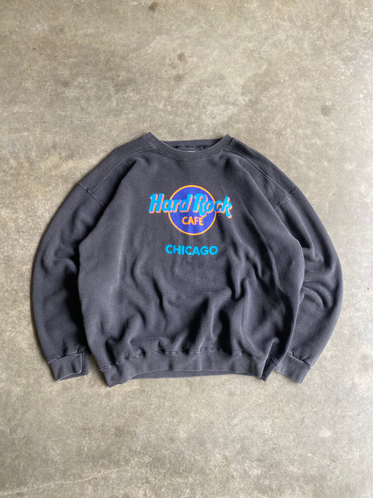 Vintage Hard Rock Cafe Chicago Spelled Out Crew - XL