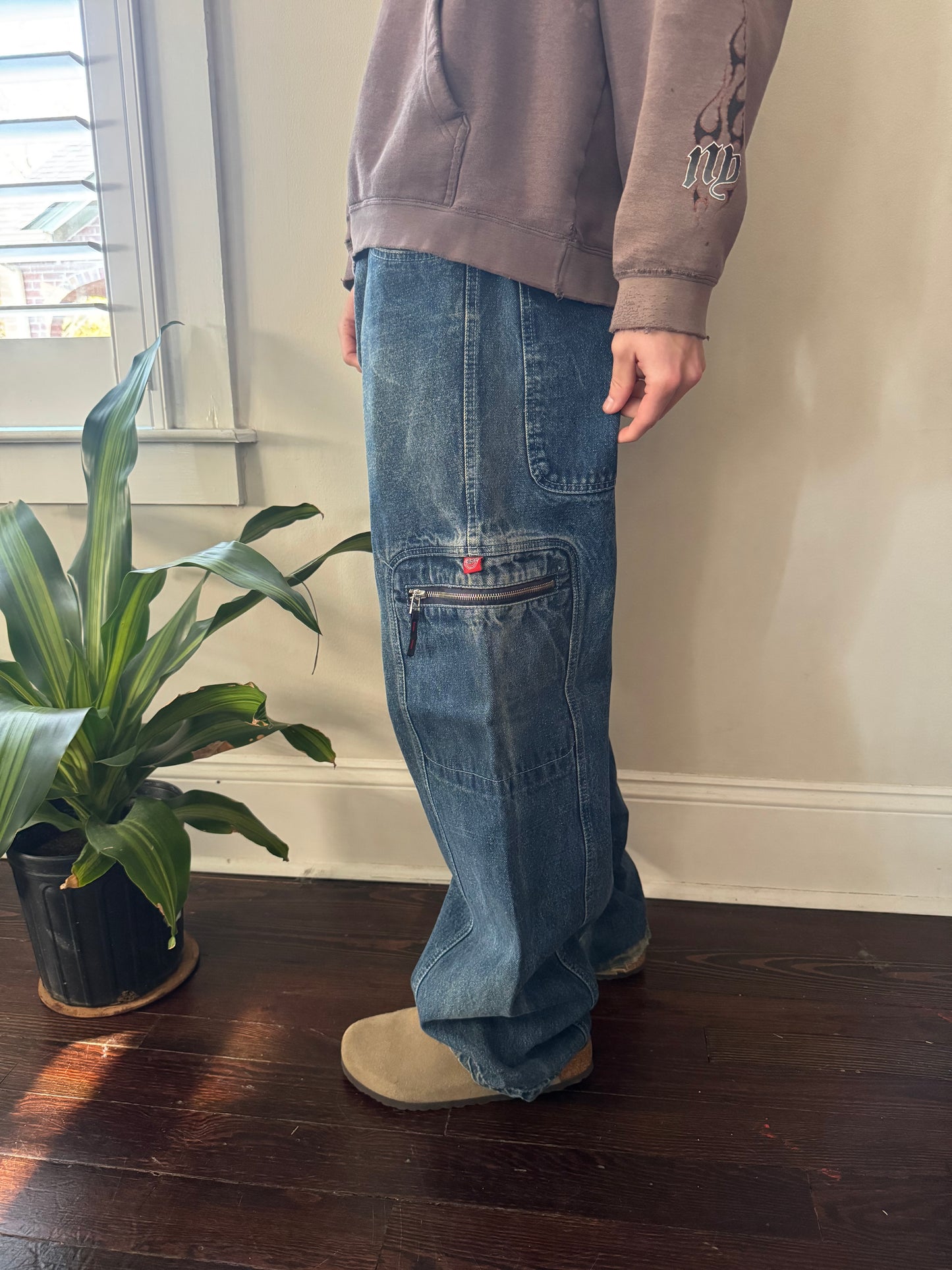 90s 48 Jean Co Embroidered Faded Baggy JNCO Style Jeans