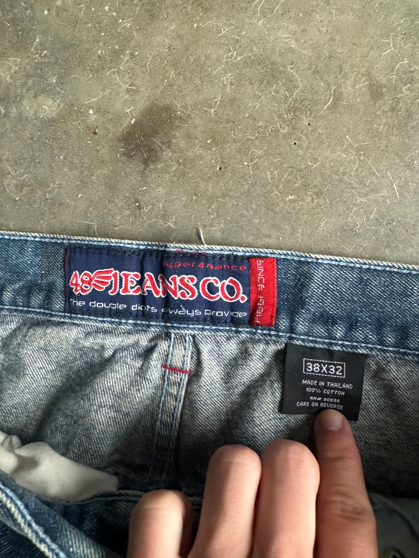 90s 48 Jean Co Embroidered Faded Baggy JNCO Style Jeans