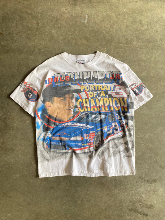 Vintage Dale Earnhardt Portrait Of A Champion AOP Tee - XL