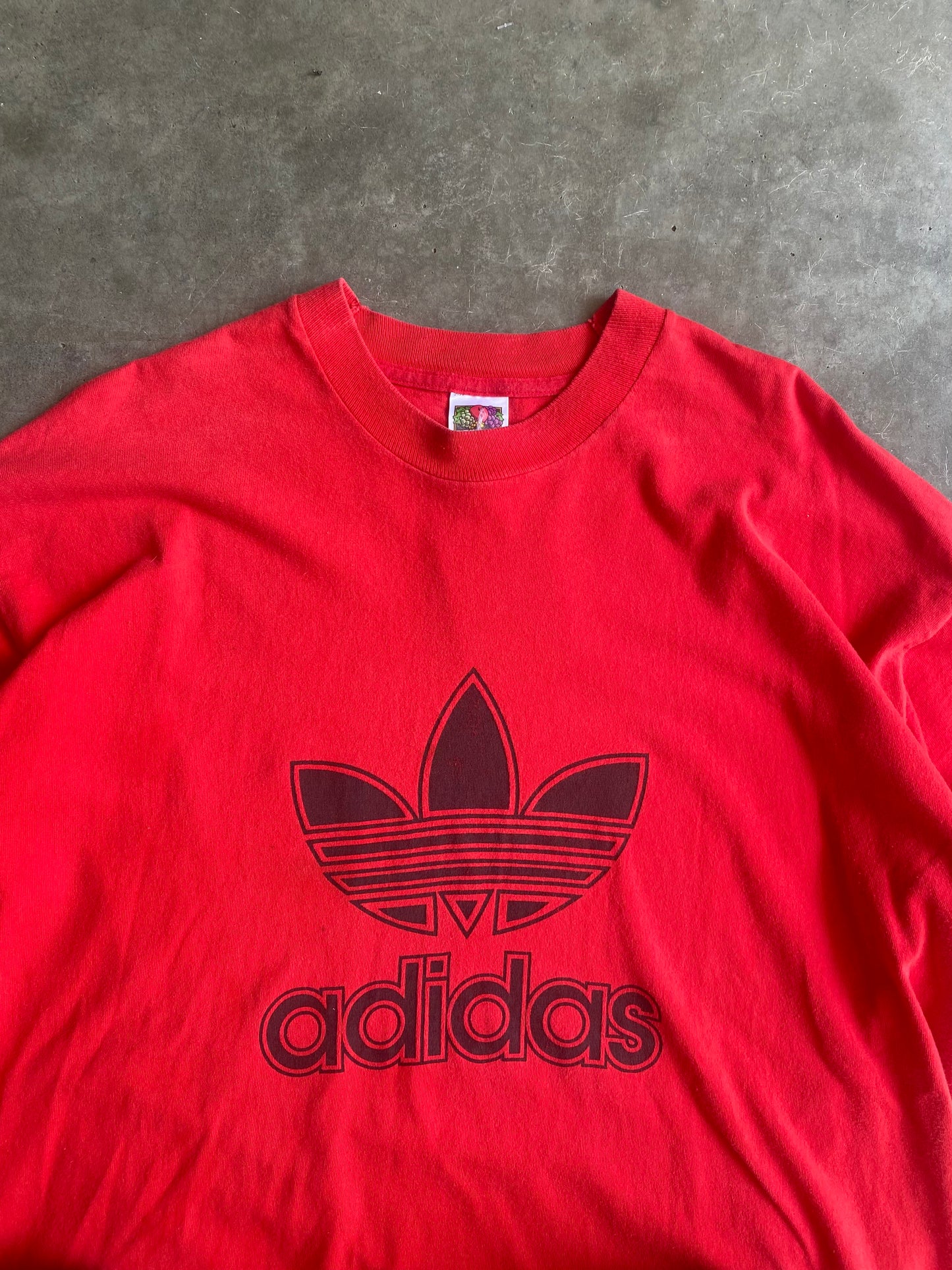 Vintage Red Adidas Single Stitched Tee - XXL