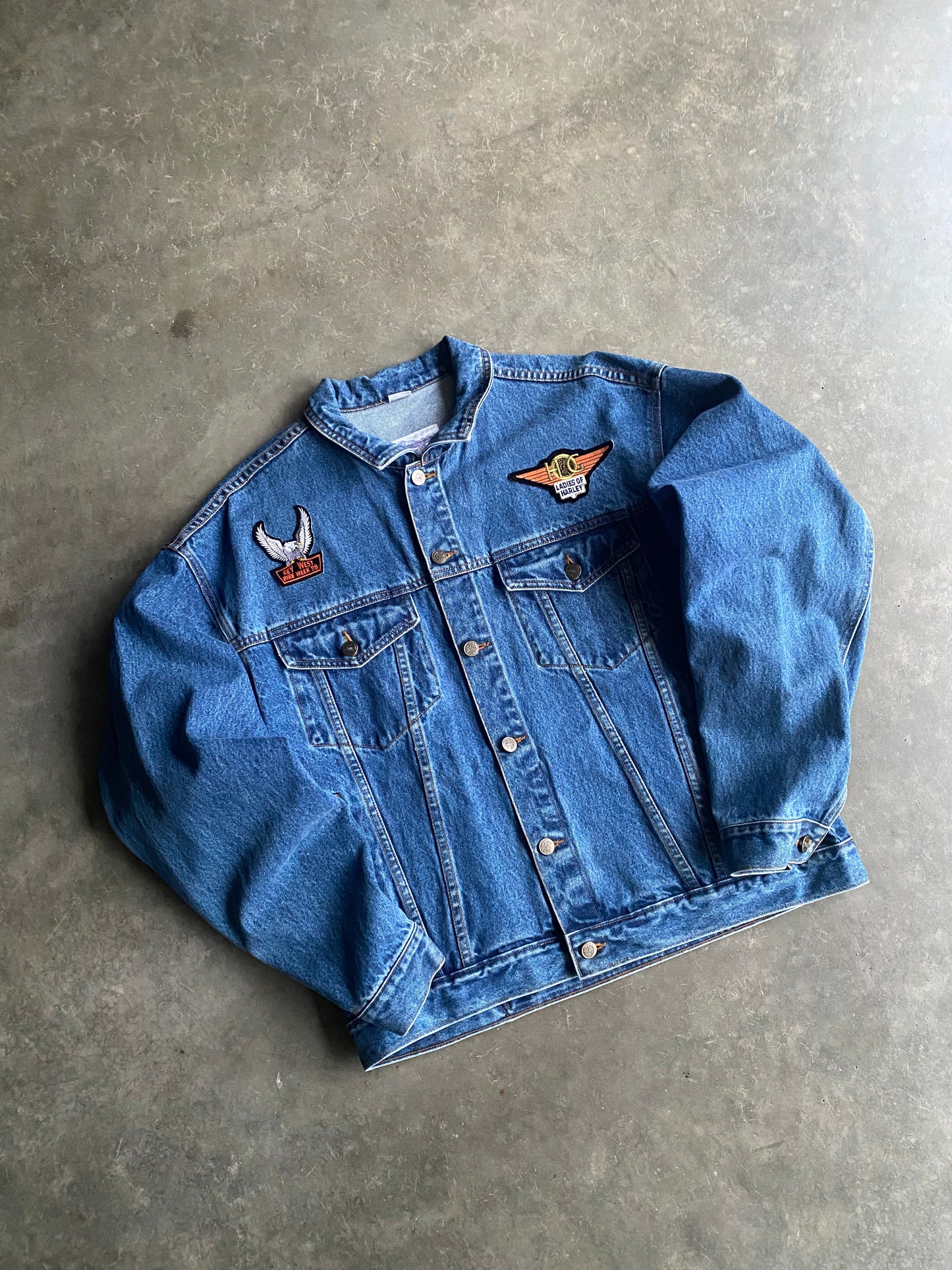 Vintage Harley Davidson Rare Jean Jacket - L