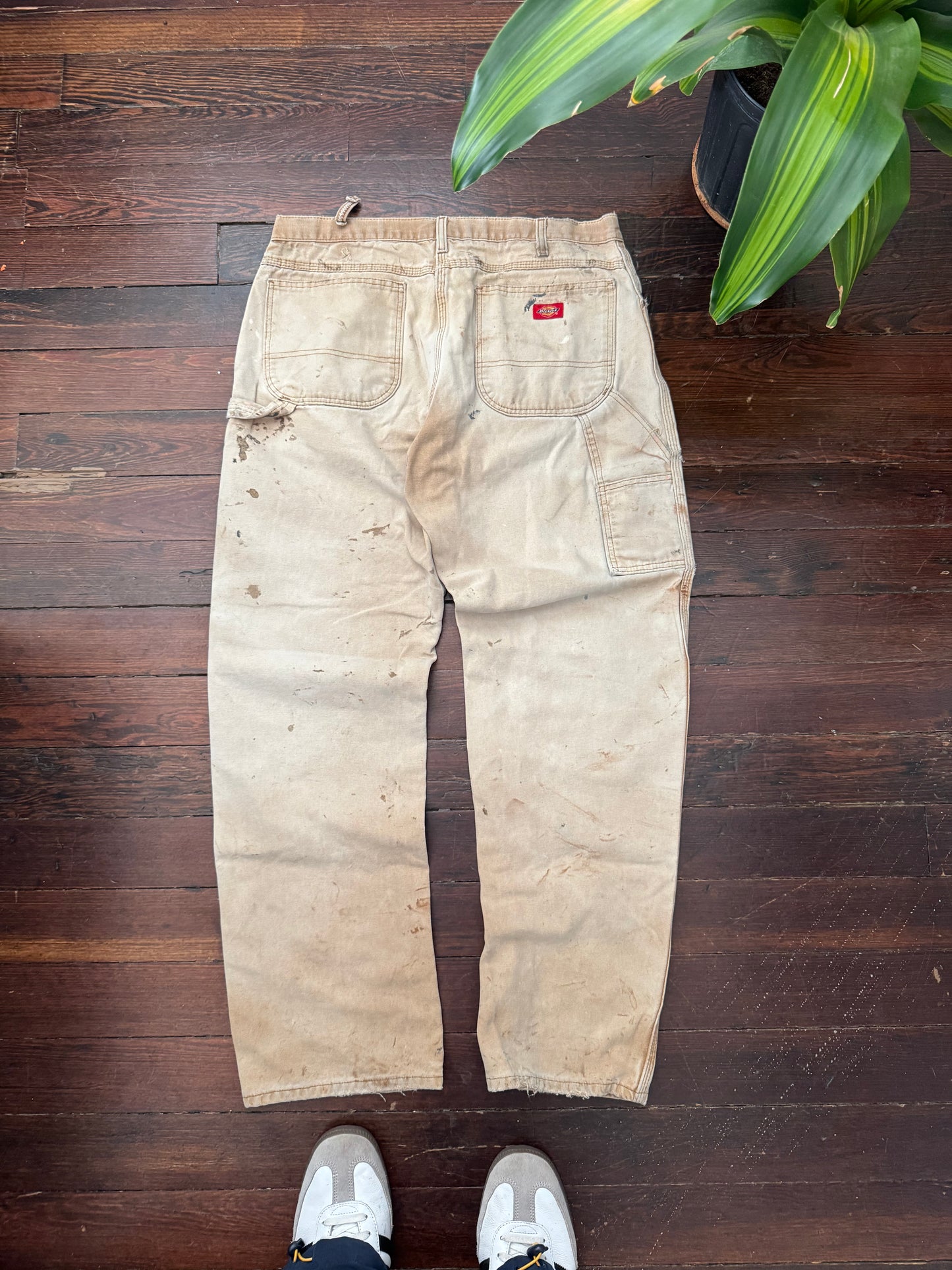 Vintage Dickies Size 36x32 Baggy Paint Distressed Carpenter Pants