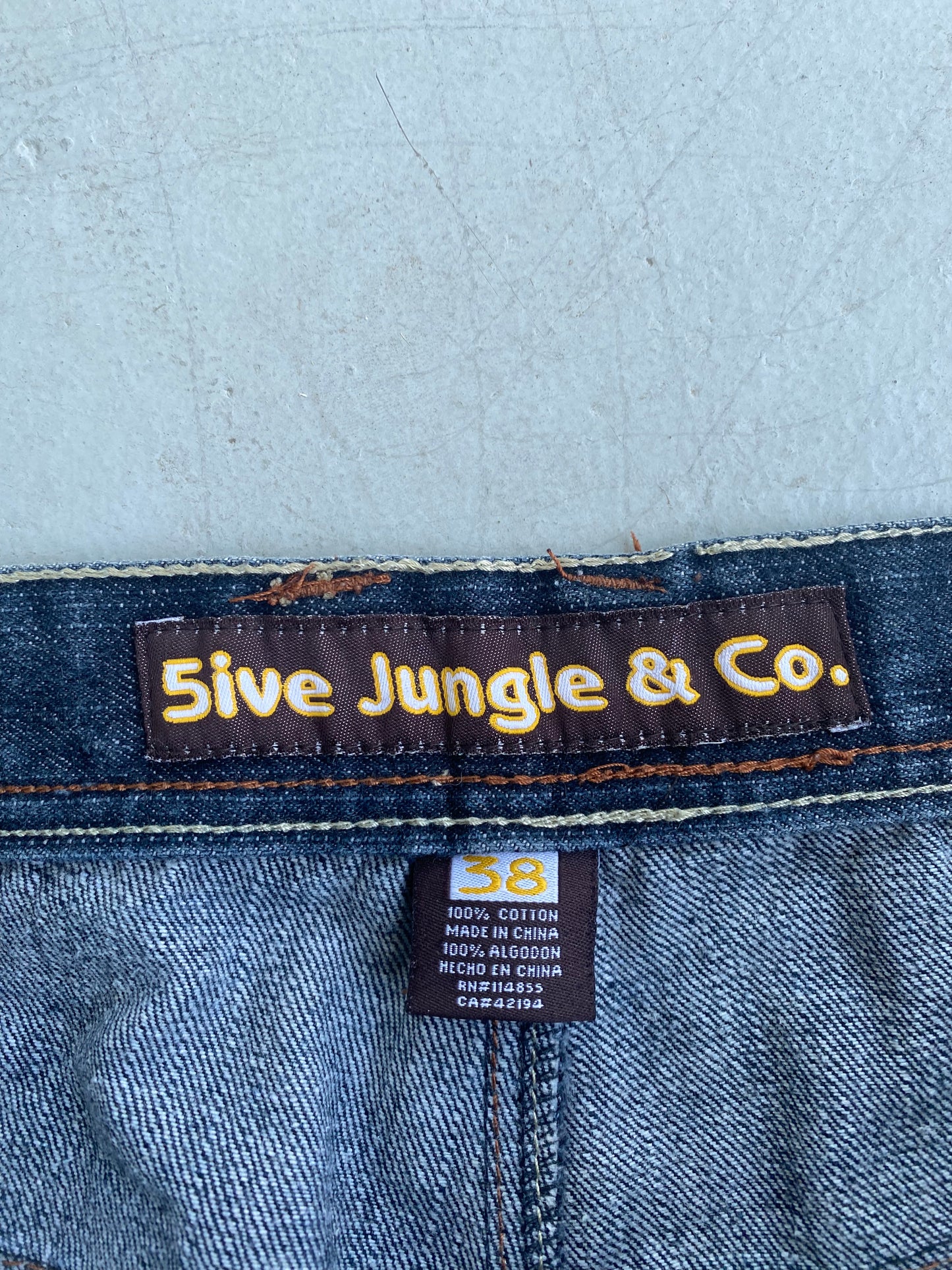 Vintage Crazy 5ive Jungle & Co. Y2K Style Embroidered Baggy Pants - 38