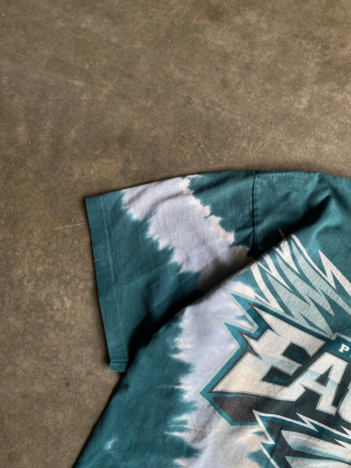 Vintage Philadelphia Eagles Liquid Blue Tie Dye Tee - M