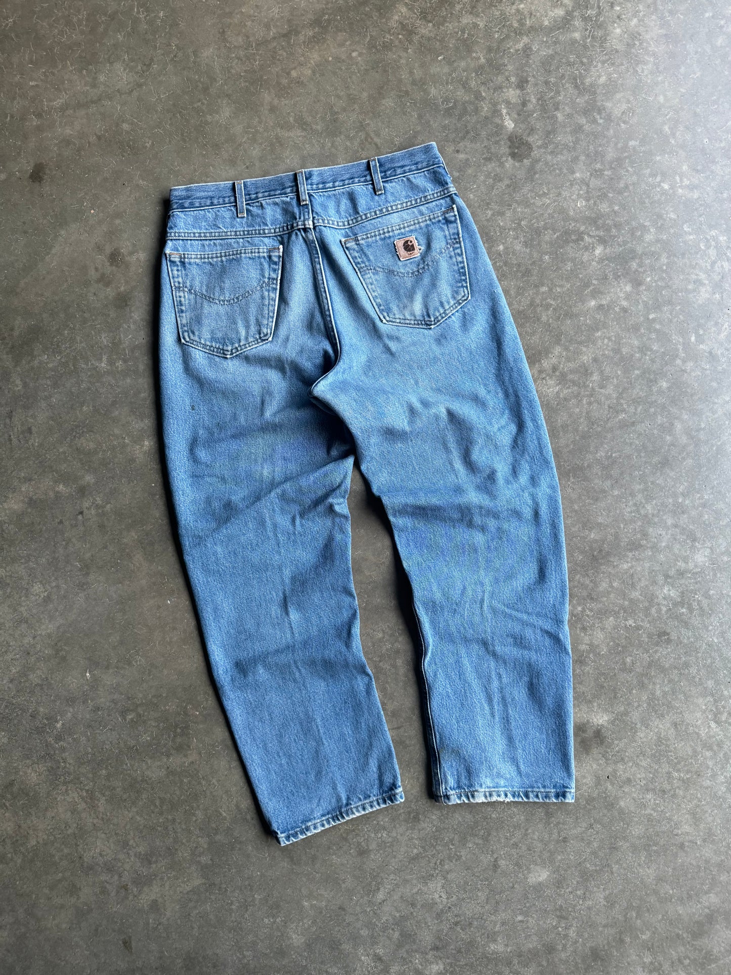 90s Carhartt Size 34x30 Light Washed Vintage Jeans