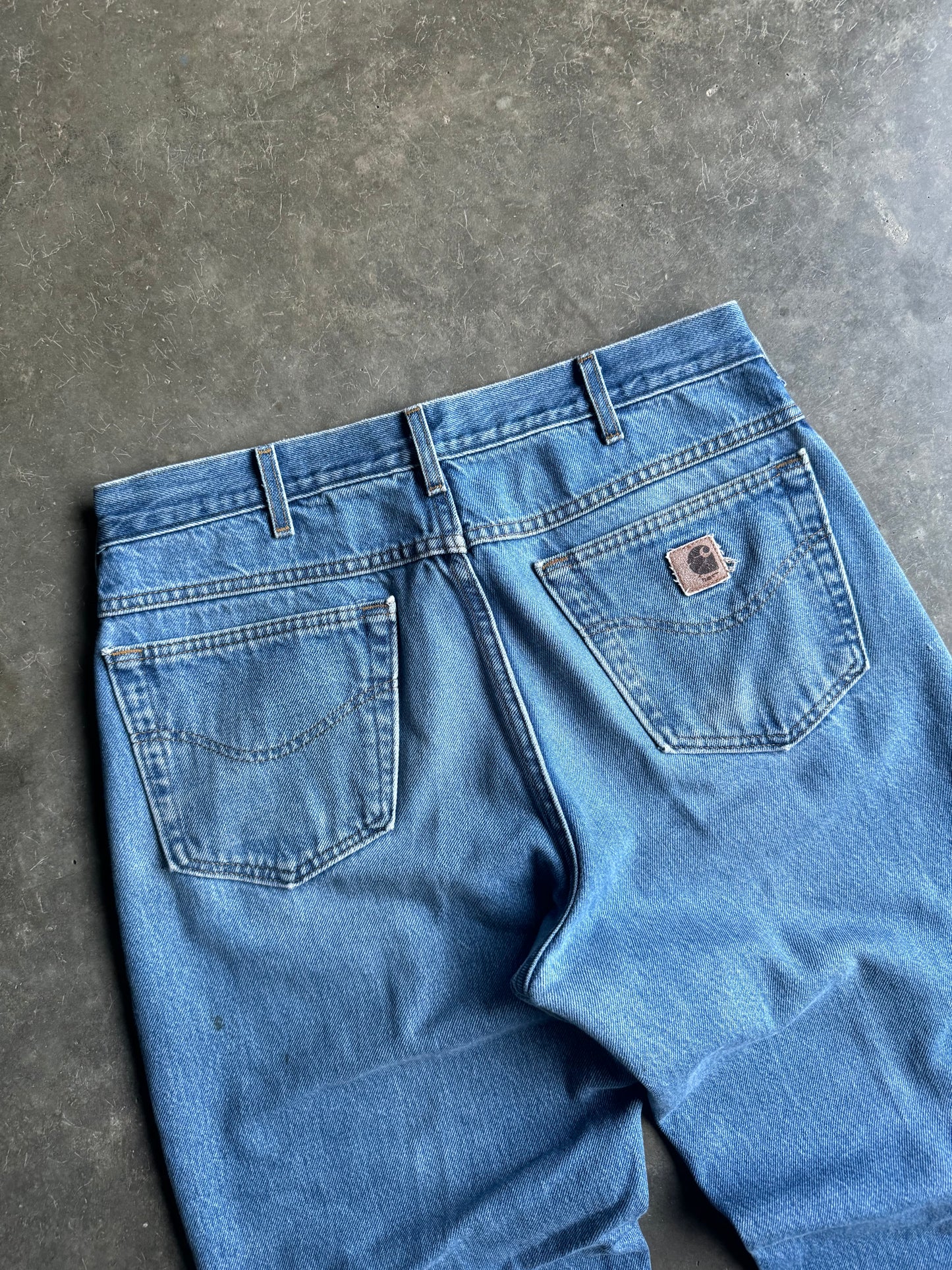 90s Carhartt Size 34x30 Light Washed Vintage Jeans