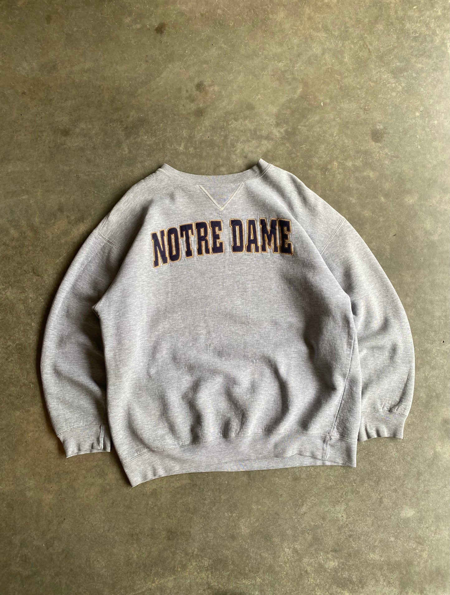 Vintage Notre Dame Spelled Out Crewneck - XL