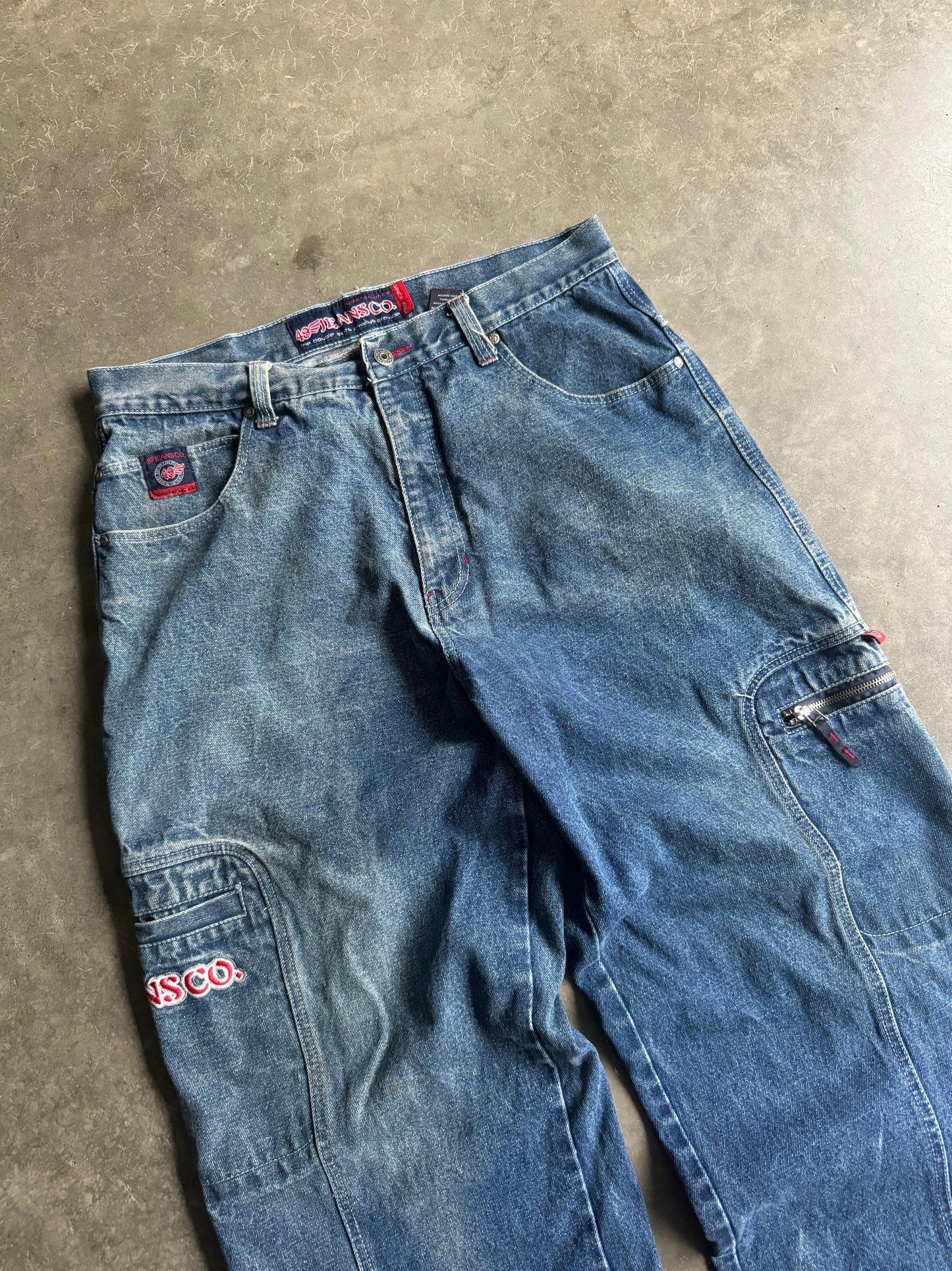 90s 48 Jean Co Embroidered Faded Baggy JNCO Style Jeans