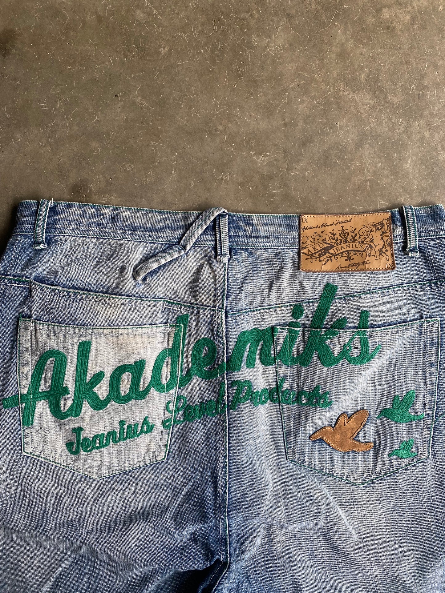 Vintage Akademiks Jeanius Level Spelled Out Baggy Shorts