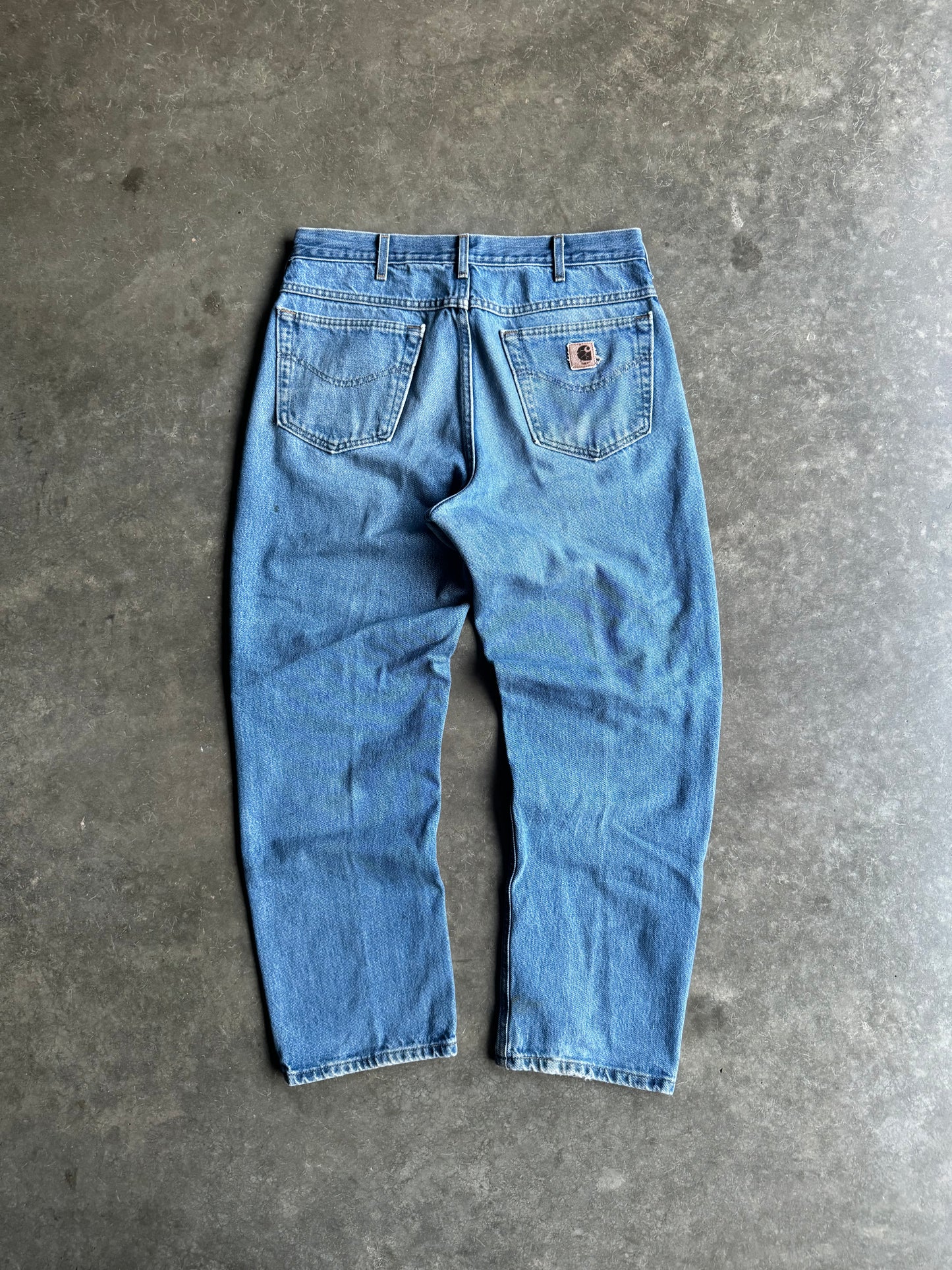 90s Carhartt Size 34x30 Light Washed Vintage Jeans