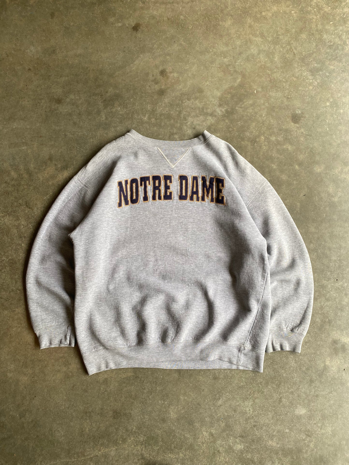 Vintage Notre Dame Spelled Out Crewneck - XL