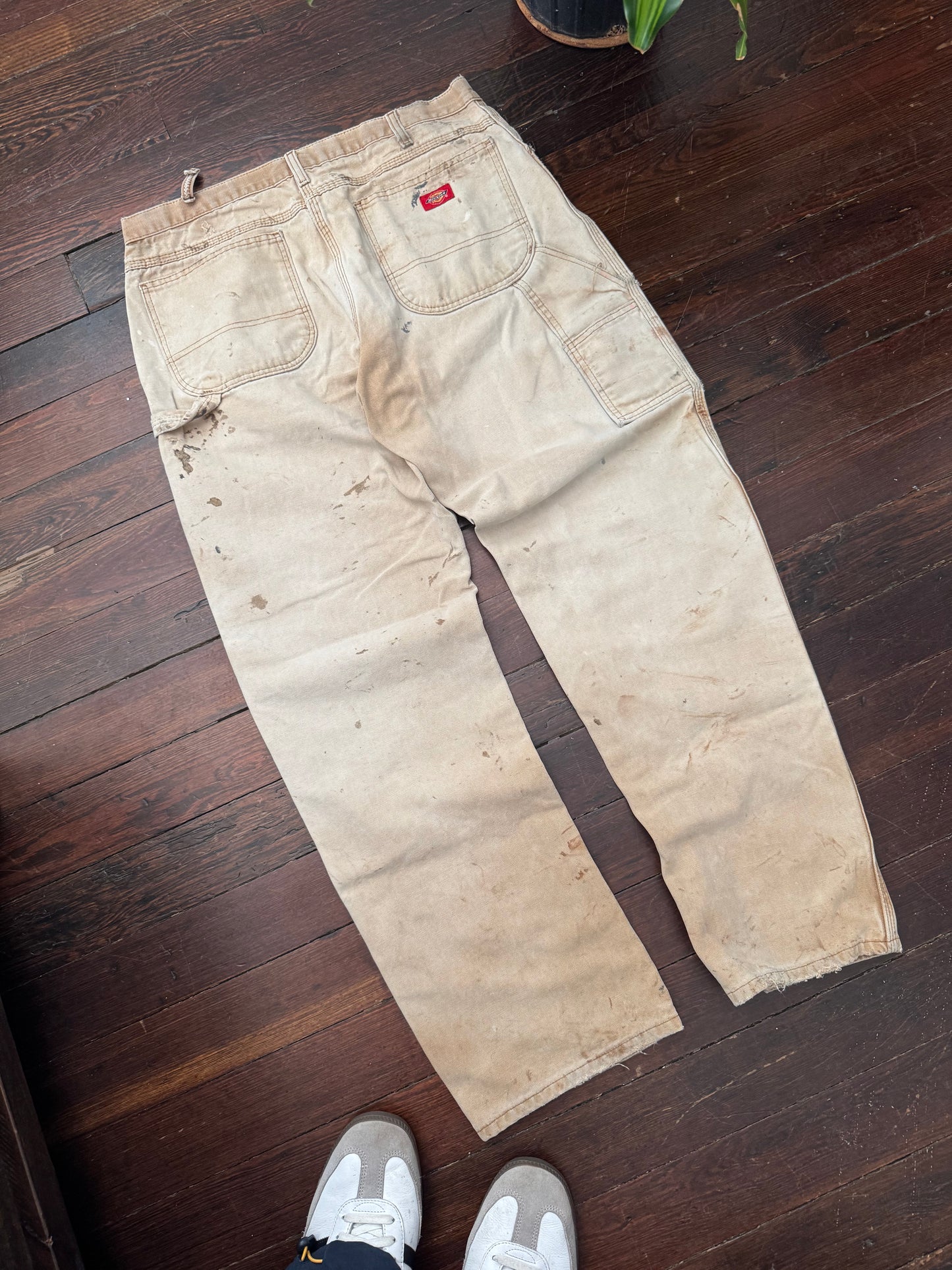 Vintage Dickies Size 36x32 Baggy Paint Distressed Carpenter Pants