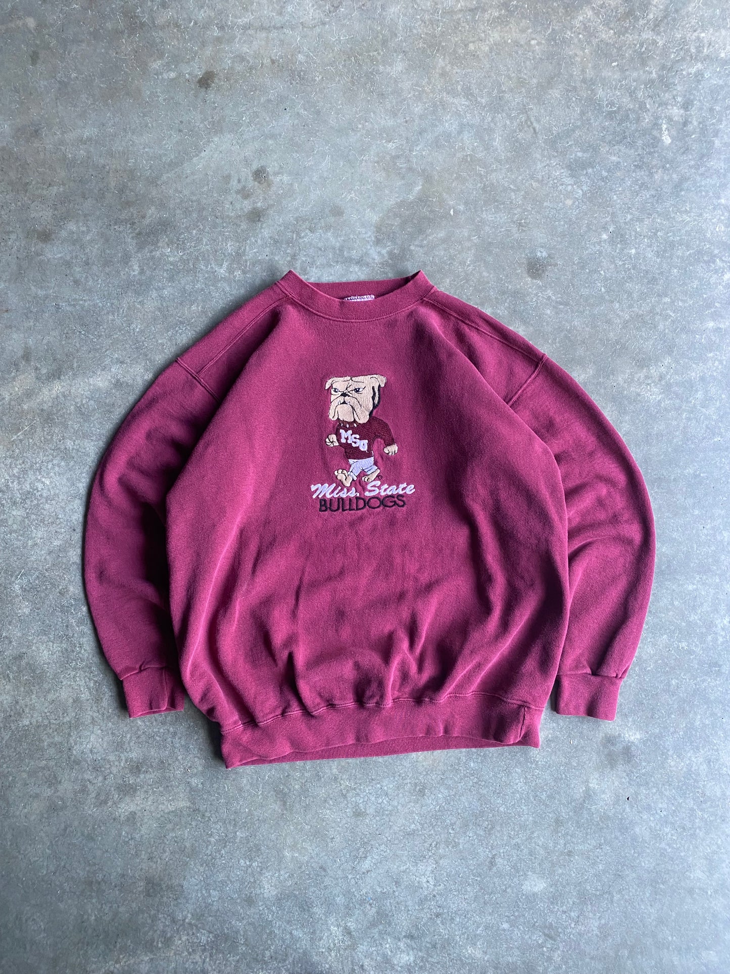 Vintage Mississippi State Embroidered Crewneck - XL