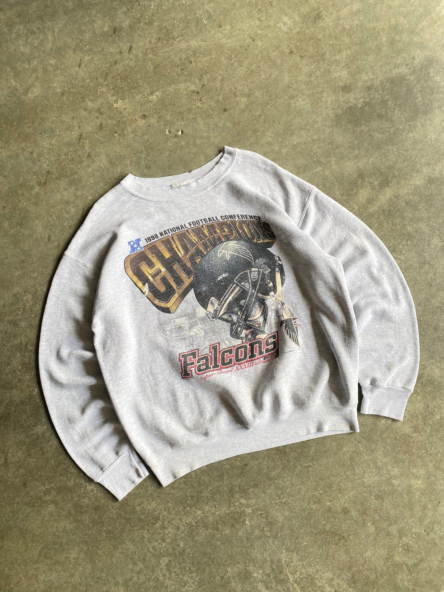 Vintage Atlanta Falcons Conference Champions Crew - XL